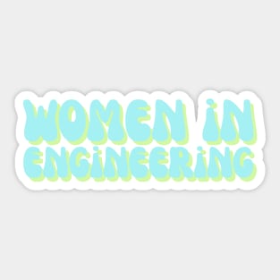 Blue Groovy Women in Engineering Sticker